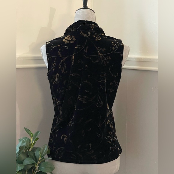 🔵5 For $15🔵 Vintage Kathy Lee Velvet Sleeveless Cowl Neck Blouse - Picture 4 of 9